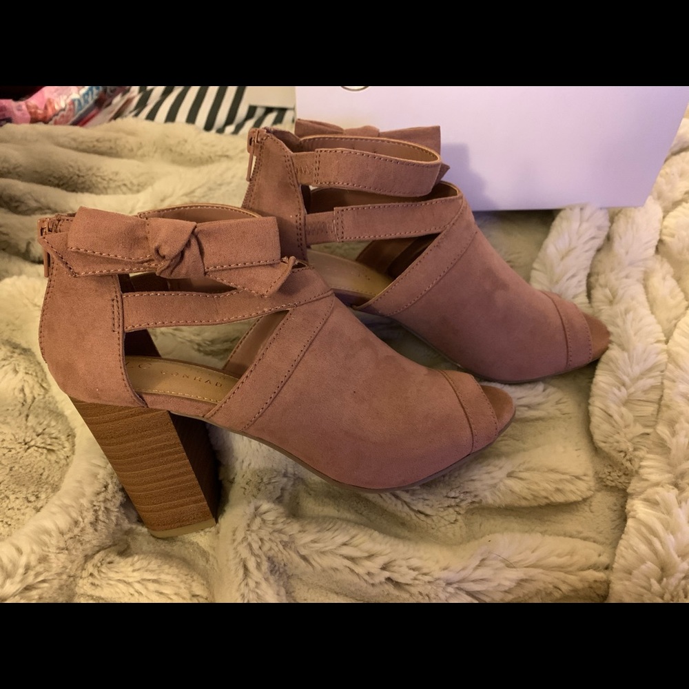 SOLD LC Lauren Conrad java peep toe heels - Picture 3 of 6